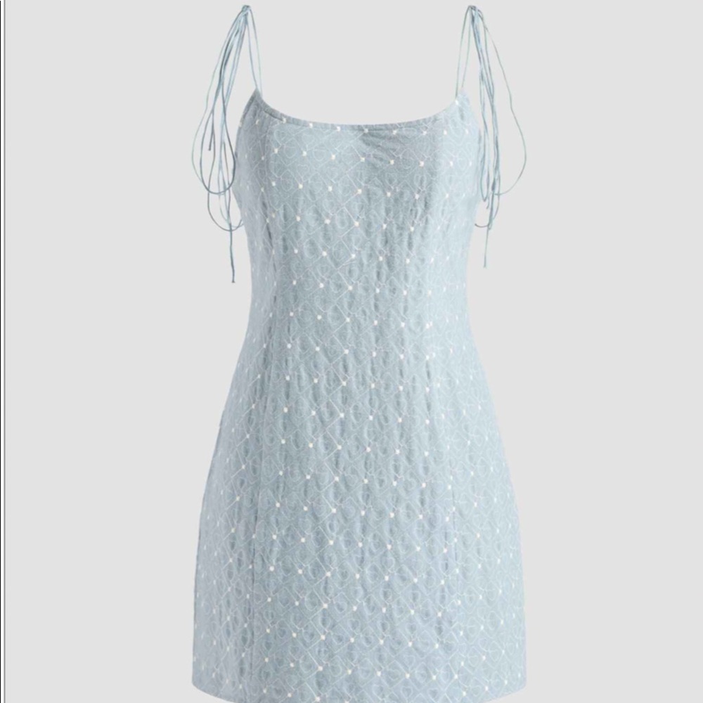Cider Baby Blue Quilted Mini Dress